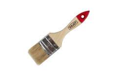 Кисть плоская Кедр № 2,0 натуральная щетина, деревянная ручка, 50 мм
